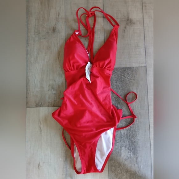 NWT Enjoy the Sunshine One Piece Swimsuit in red. Size XL - Picture 3 of 6